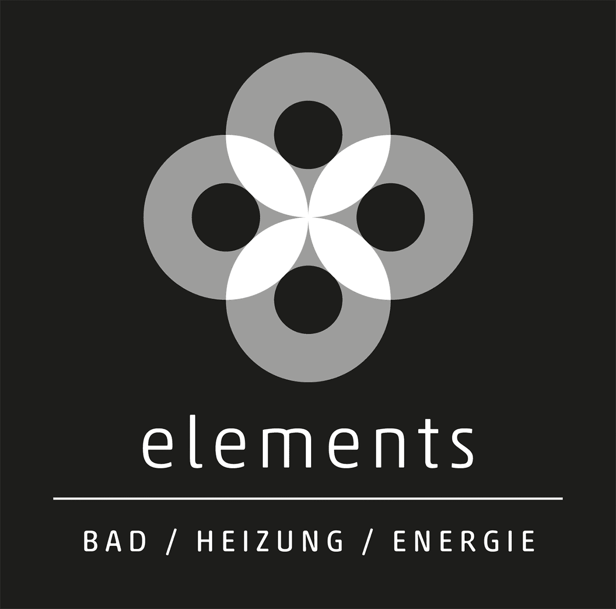 elements Logo Schwarz Badausstellung mit link zur Elements Badausstellung Badsanierung Köln und Bonn